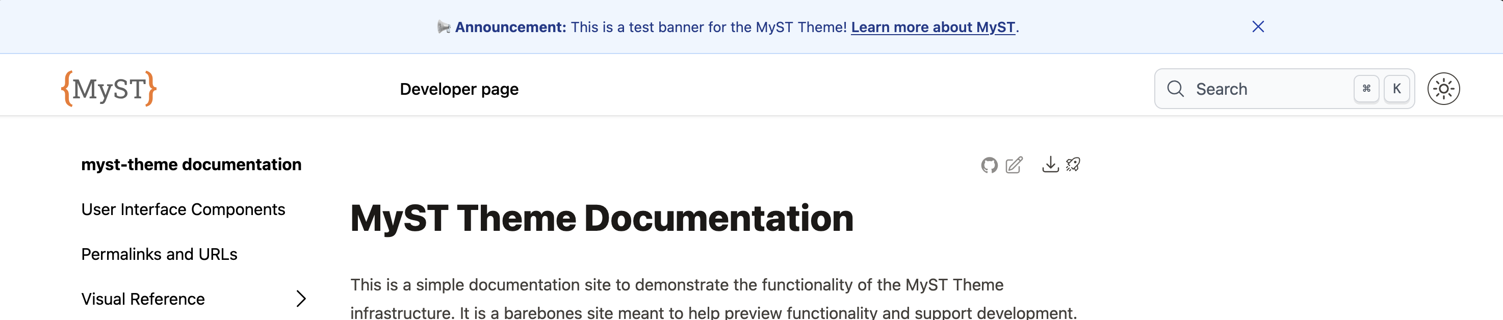 Announcement banner example.